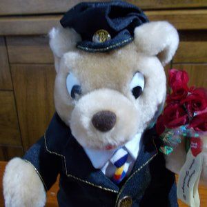 VTG TYLER TOY Co. TEDDY BEAR in Plastic Container